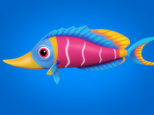 cartoon fish 02 rigged animated 3D मॉडल