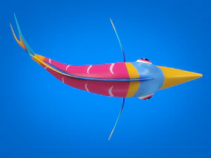 cartoon fish 02 rigged animated 3D Model