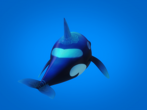 cartoon whale rigged animated Modelo 3D