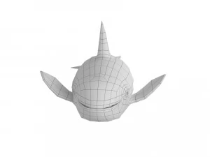 cartoon whale rigged animated 3D Model