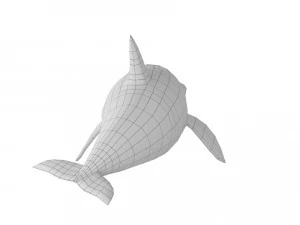 cartoon whale rigged animated 3D Model