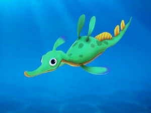 漫画の海馬が装備されているアニメーション 3Dモデル