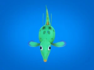 cartoon hippocampus rigged animated 3D Model