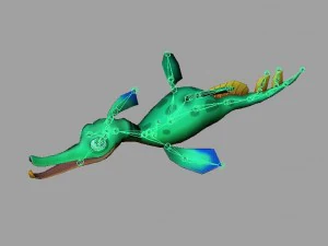 cartoon hippocampus rigged animated 3D Model