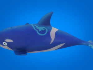 cartoon dolpin rigged animated Model 3D