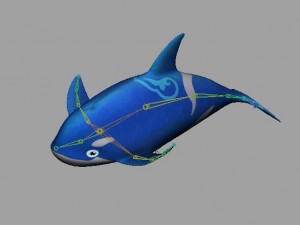 cartoon dolpin rigged animated Model 3D