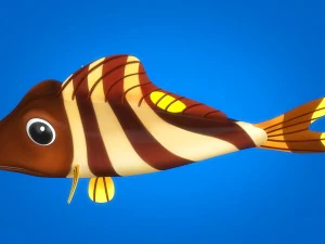 cartoon fish 04 rigged animated 3D Model