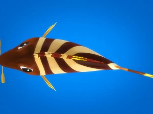 cartoon fish 04 rigged animated 3D Model