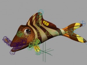 cartoon fish 04 rigged animated 3D Модель