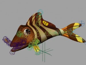 cartoon fish 04 rigged animated 3D Model