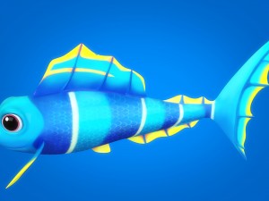 cartoon fish 05 rigged animated Modèle 3D
