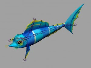cartoon fish 05 rigged animated 3D Model