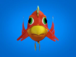 cartoon fish 06 rigged animated 3D Model