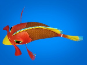 cartoon fish 06 rigged animated 3D 模型