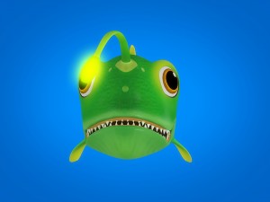 cartoon lantern fish rigged animated 3D Model