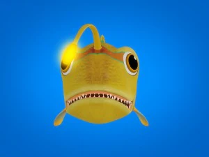 cartoon lantern fish rigged animated 3D Model