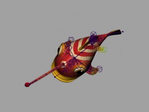 cartoon lantern fish rigged animated 3D Model