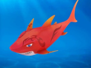 cartoon shark rigged animated Model 3D