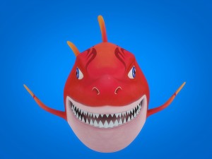 cartoon shark rigged animated 3D Model