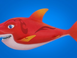 cartoon shark rigged animated 3D Model