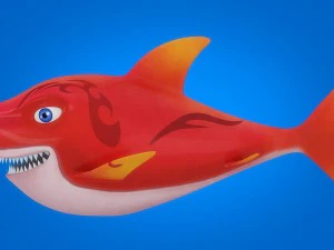 cartoon shark rigged animated 3D Model