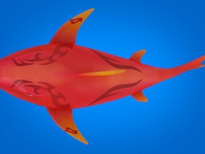 cartoon shark rigged animated 3D Model