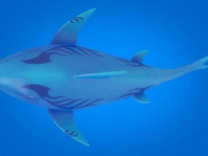 cartoon shark rigged animated 3D Model