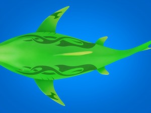 cartoon shark rigged animated 3D Model