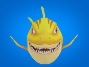 cartoon shark rigged animated 3D Model
