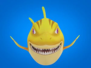 cartoon shark rigged animated 3D Model
