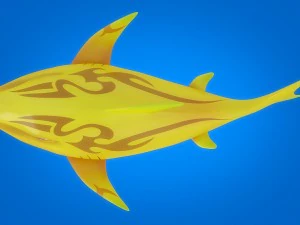 cartoon shark rigged animated 3D Model