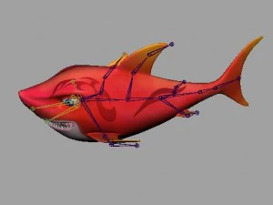 cartoon shark rigged animated 3D Model