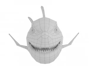 cartoon shark rigged animated 3D Model