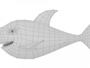 cartoon shark rigged animated 3D Model