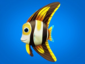 cartoon fish 07 rigged animated 3D Model