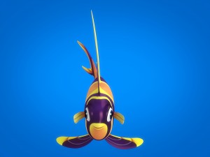 cartoon fish 08 rigged animated 3D Model