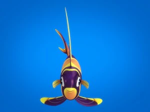 cartoon fish 08 rigged animated 3D Model