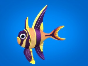 cartoon fish 08 rigged animated 3D Model