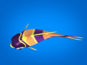 cartoon fish 08 rigged animated 3D Model