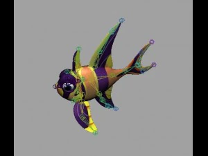 cartoon fish 08 rigged animated 3D Model