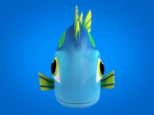 cartoon fish 09 rigged animated 3D Model