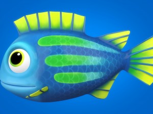 cartoon fish 09 rigged animated 3D Model