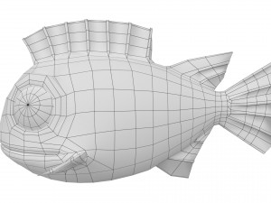 cartoon fish 09 rigged animated 3D Model