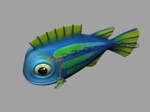 cartoon fish 09 rigged animated 3D Model