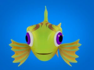 cartoon fish 10 rigged animated 3D Model