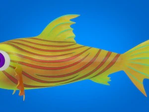 cartoon fish 10 rigged animated 3D Model