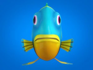 cartoon fish 11 rigged animated 3D Model