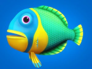 cartoon fish 11 rigged animated 3D Model
