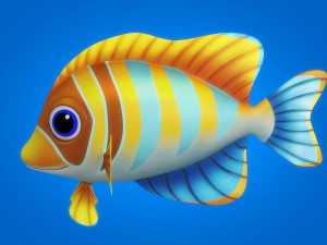 cartoon fish 12 rigged animated Model 3D