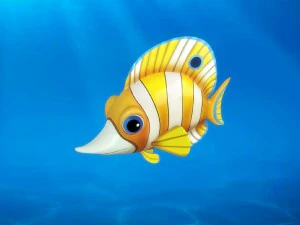 漫画の魚 13 装備アニメーション 3Dモデル